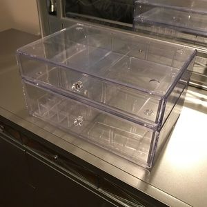 Acrylic makeup organizer by Lori Greiner